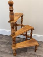 Victorian Style Light Oak Library Spiral Curved Step Ladder Stand (14 of 24) Victorian Style Light Oak Library Spiral Curved Step Ladder Stand (14 of 24)