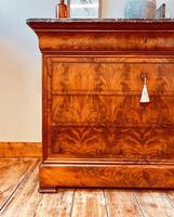 Flamed Mahogany Chest of Drawers / Commode with Marble (3 of 5) Flamed Mahogany Chest of Drawers / Commode with Marble (3 of 5)