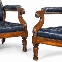 Pair of William IV Mahogany & Leather Upholstered Armchairs (3 of 11) Pair of William IV Mahogany & Leather Upholstered Armchairs (3 of 11)