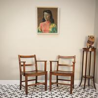 A Pair of Beech Vintage Air Ministry Chairs . 1940s GR VI