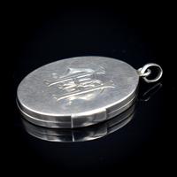 Antique Aesthetic Sterling Silver Oval Locket Pendant Initialled 'M K H' (9 of 11) Antique Aesthetic Sterling Silver Oval Locket Pendant Initialled 'M K H' (9 of 11)