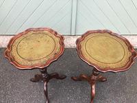 Pair of Walnut Leather Top Tripod Wine Tables (6 of 8) Pair of Walnut Leather Top Tripod Wine Tables (6 of 8)