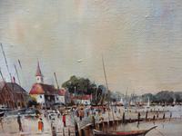 Large Oil on Canvas Dockside View Listed Artist Ira Englefield (4 of 12) Large Oil on Canvas Dockside View Listed Artist Ira Englefield (4 of 12)