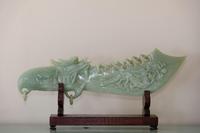 Carved Jade Dragon Handled Ceremonial Object on Plinth (7 of 11) Carved Jade Dragon Handled Ceremonial Object on Plinth (7 of 11)