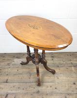 Victorian Walnut Oval Tilt Top Occasional Table (M-1713) (5 of 11) Victorian Walnut Oval Tilt Top Occasional Table (M-1713) (5 of 11)