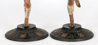 Pair of Continental, Probably French, Cold Painted Metal Figural Candlesticks (10 of 27) Pair of Continental, Probably French, Cold Painted Metal Figural Candlesticks (10 of 27)