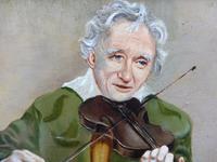 Oil on Canvas The Violinist Artist David Vivien 1970s (5 of 10) Oil on Canvas The Violinist Artist David Vivien 1970s (5 of 10)