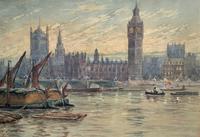 William Henry Harford - Houses of Parliament Riverscape Painting 19th Century (4 of 10) William Henry Harford - Houses of Parliament Riverscape Painting 19th Century (4 of 10)