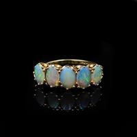 Vintage Opal Five Stone 9ct 9K Yellow Gold Band Ring (6 of 10) Vintage Opal Five Stone 9ct 9K Yellow Gold Band Ring (6 of 10)