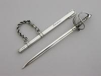 Victorian Novelty Silver Officers Dress Sword Letter Opener by Sampson Mordan, London, 1896. 'Emmie' (4 of 14) Victorian Novelty Silver Officers Dress Sword Letter Opener by Sampson Mordan, London, 1896. 'Emmie' (4 of 14)
