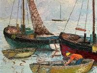 Marion Coker Leigh on Sea Fishing Boats Seascape Sailing Oil Painting (6 of 15) Marion Coker Leigh on Sea Fishing Boats Seascape Sailing Oil Painting (6 of 15)