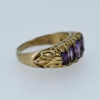 Vintage Amethyst and Diamond Chunky Scroll Five Stone 9ct 9K Yellow Gold Ring Band (7 of 10) Vintage Amethyst and Diamond Chunky Scroll Five Stone 9ct 9K Yellow Gold Ring Band (7 of 10)