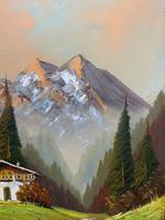 The Alpine Chalet - Swiss School - A Vintage Snow-capped Landscape Oil Painting (5 of 12) The Alpine Chalet - Swiss School - A Vintage Snow-capped Landscape Oil Painting (5 of 12)