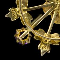 Antique Suffragette Floral Pendant 9ct Gold Amethyst Peridot Pearl c.1910 (6 of 6) Antique Suffragette Floral Pendant 9ct Gold Amethyst Peridot Pearl c.1910 (6 of 6)