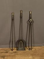 Quality set of brass and steel fire tools/andirons (3 of 7) Quality set of brass and steel fire tools/andirons (3 of 7)