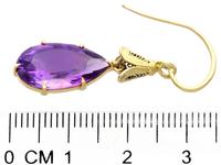 9.58ct Amethyst & 15ct Yellow Gold Drop Earrings - Antique c.1890 (7 of 9) 9.58ct Amethyst & 15ct Yellow Gold Drop Earrings - Antique c.1890 (7 of 9)