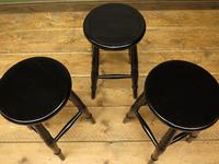Set of Three Vintage Ebonized Stools (8 of 12) Set of Three Vintage Ebonized Stools (8 of 12)