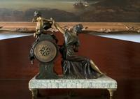 Beautiful 19thc French 3-piece 8-day Gilt-bronzed Spelter Garniture Mantle Clock (11 of 16) Beautiful 19thc French 3-piece 8-day Gilt-bronzed Spelter Garniture Mantle Clock (11 of 16)