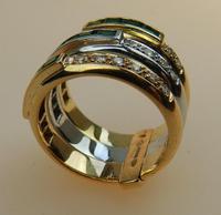 Stunning 18ct Gold, Diamond & Emerald Ring 17/n in Original Box 20th Century (4 of 10) Stunning 18ct Gold, Diamond & Emerald Ring 17/n in Original Box 20th Century (4 of 10)