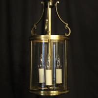 French Convex Gilded Triple Light Hall Antique Lantern (2 of 10) French Convex Gilded Triple Light Hall Antique Lantern (2 of 10)