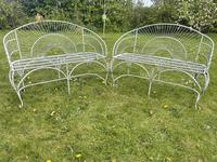 Pair of Art Deco Style Peacock Design Garden Curved Benches (32 of 35) Pair of Art Deco Style Peacock Design Garden Curved Benches (32 of 35)