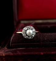 Antique pearl and diamond cluster ring, 18ct gold (4 of 9) Antique pearl and diamond cluster ring, 18ct gold (4 of 9)