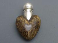 Victorian Silver, Glass & Snake Skin Perfume Bottle Victorian Silver, Glass & Snake Skin Perfume Bottle