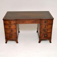 Antique Mahogany Leather Top Pedestal Desk (3 of 11) Antique Mahogany Leather Top Pedestal Desk (3 of 11)