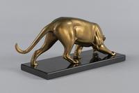 French Art Deco Sculpture of Gilded Spelter Panther on Marble Base I Rochard (6 of 9) French Art Deco Sculpture of Gilded Spelter Panther on Marble Base I Rochard (6 of 9)