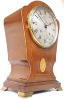 Edwardian Tulip shaped 8-Day Mantel Clock English Mahogany Inlaid Striking Mantle Clock Magnificent Size (9 of 11) Edwardian Tulip shaped 8-Day Mantel Clock English Mahogany Inlaid Striking Mantle Clock Magnificent Size (9 of 11)