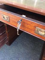 Brass Bound Mahogany Military Pedestal Desk (10 of 14) Brass Bound Mahogany Military Pedestal Desk (10 of 14)
