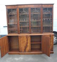 1960s Large Mahogany 4 Door Breakfront Bookcase with Glazed Top (4 of 6) 1960s Large Mahogany 4 Door Breakfront Bookcase with Glazed Top (4 of 6)
