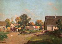 Josef Harencz Farmyard & Horses Landscape Oil Painting (2 of 10) Josef Harencz Farmyard & Horses Landscape Oil Painting (2 of 10)