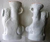 Pair of Antique English Victorian Staffordshire Pottery Spaniel Spill Vases ~ H 2526 ~ H 2527 (3 of 5)