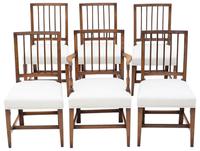 Antique Set of 6 (5 Plus 1) Early 19th Century Elm Kitchen & Dining Chairs – High Quality Original