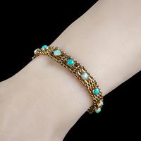 Antique Edwardian Opal Turquoise Gate Bracelet 9ct Gold Walker & Hall c.1901 (3 of 7) Antique Edwardian Opal Turquoise Gate Bracelet 9ct Gold Walker & Hall c.1901 (3 of 7)