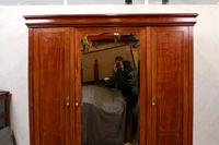 French Triple Wardrobe 19th Century Mahogany Mirrored (12 of 12) French Triple Wardrobe 19th Century Mahogany Mirrored (12 of 12)