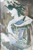 Original watercolour 'The Floral Hat' by Toby Horne Shepherd 1909-1993. c.1965. Signed and framed. (2 of 2) Original watercolour 'The Floral Hat' by Toby Horne Shepherd 1909-1993. c.1965. Signed and framed. (2 of 2)
