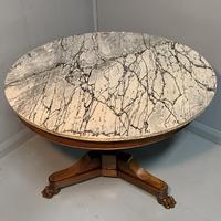 Grey Marble Top Walnut Gueridon Centre Table (5 of 5) Grey Marble Top Walnut Gueridon Centre Table (5 of 5)