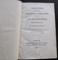 1820 William Hazlitt Rare 1st Edition Dramatic Literature of the Age of Elizabeth (2 of 4) 1820 William Hazlitt Rare 1st Edition Dramatic Literature of the Age of Elizabeth (2 of 4)
