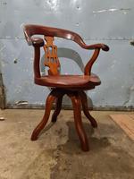 Antique Chinese Cherry Wood Swivel Captains Desk Chair (9 of 10) Antique Chinese Cherry Wood Swivel Captains Desk Chair (9 of 10)