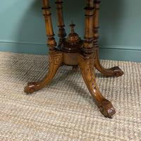 Victorian Oval Figured Walnut Inlaid Antique Side Table (2 of 7) Victorian Oval Figured Walnut Inlaid Antique Side Table (2 of 7)