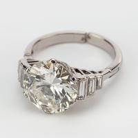 Art Deco Diamond 4.30 Carat Solitaire Engagement Ring c.1930 (2 of 6) Art Deco Diamond 4.30 Carat Solitaire Engagement Ring c.1930 (2 of 6)