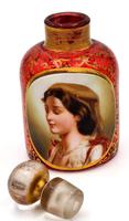 Exceptional Bohemian Glass Scent Bottle with Peasant Girl Head c.1865 (4 of 5) Exceptional Bohemian Glass Scent Bottle with Peasant Girl Head c.1865 (4 of 5)