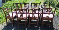 1960's Set of 8 Chippendale Style Dining Chairs 6+2 Carvers (3 of 3) 1960's Set of 8 Chippendale Style Dining Chairs 6+2 Carvers (3 of 3)