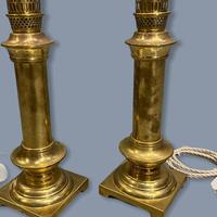 Pair of Brass Column Table Lamps (4 of 7) Pair of Brass Column Table Lamps (4 of 7)