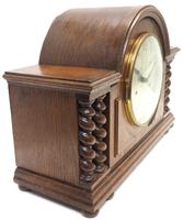 Solid Oak Hat Shaped Mantel Clock 8-day by Hac Westminster Chime (9 of 10) Solid Oak Hat Shaped Mantel Clock 8-day by Hac Westminster Chime (9 of 10)