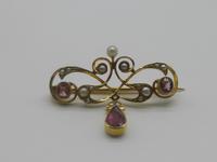 Edwardian 15ct Gold, Pink Tourmaline & Pearl Brooch (3 of 5) Edwardian 15ct Gold, Pink Tourmaline & Pearl Brooch (3 of 5)