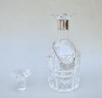 Small Art Deco Silver Mounted Glass Decanter, Birmingham 1928 with Edwardian Silver Whisky Label, London 1904 (3 of 8) Small Art Deco Silver Mounted Glass Decanter, Birmingham 1928 with Edwardian Silver Whisky Label, London 1904 (3 of 8)