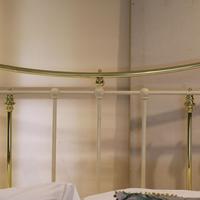 Wide Cast Iron & Brass Antique Bed in Cream (7 of 7) Wide Cast Iron & Brass Antique Bed in Cream (7 of 7)